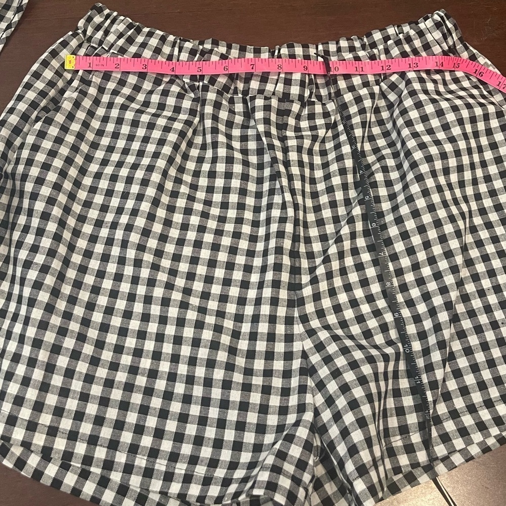 nwot emery rose shein Black and White gingham Sleeveless Top and Shorts Set - Picture 3 of 8